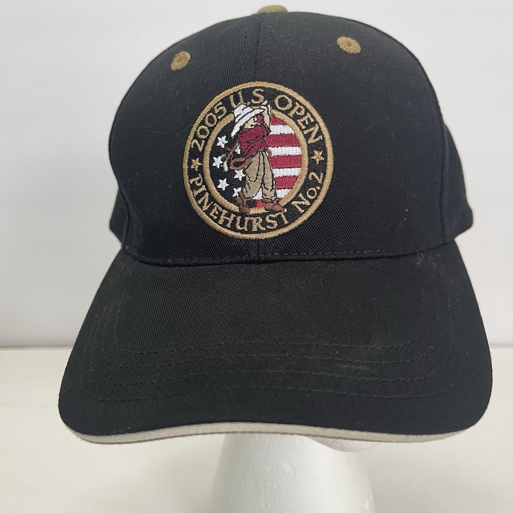 USGA Member 2005‎ US Open Pinehurst #2 Cotton Black Strapback Golf Cap Hat
